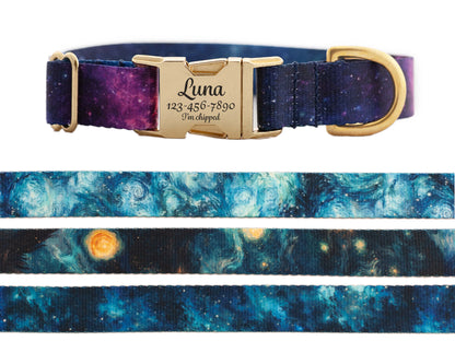 Watercolor Galaxy Dog Collar