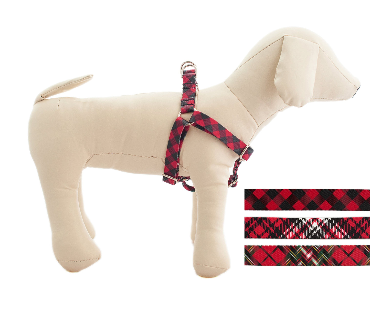 Plaid Dog Harness for Girl and Boy Dogs