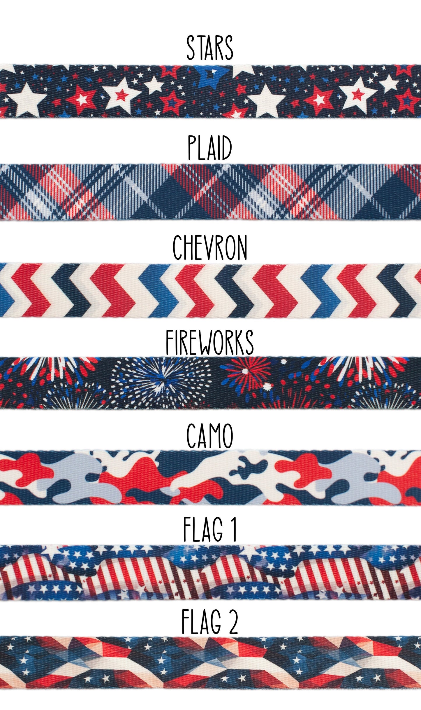 Personalized Red, White and Blue Patriotic Dog Collar for Boy and Girl Dogs