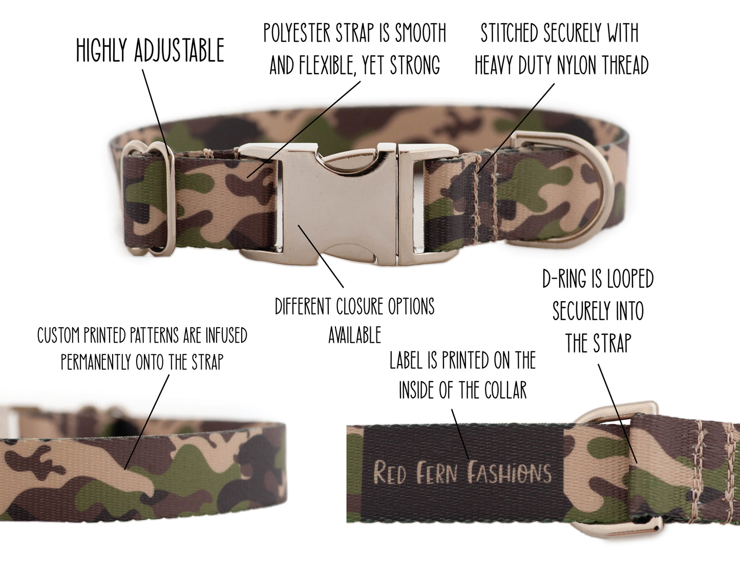 Camouflage Dog Collar for Boy and Girl Dogs