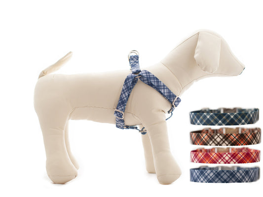 Plaid Dog Harness for Girl and Boy Dogs