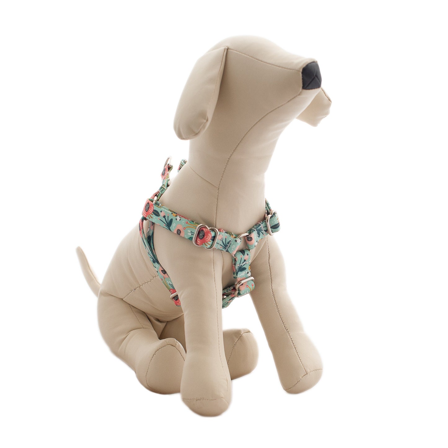 Modern Floral Print Dog Harness for Girls