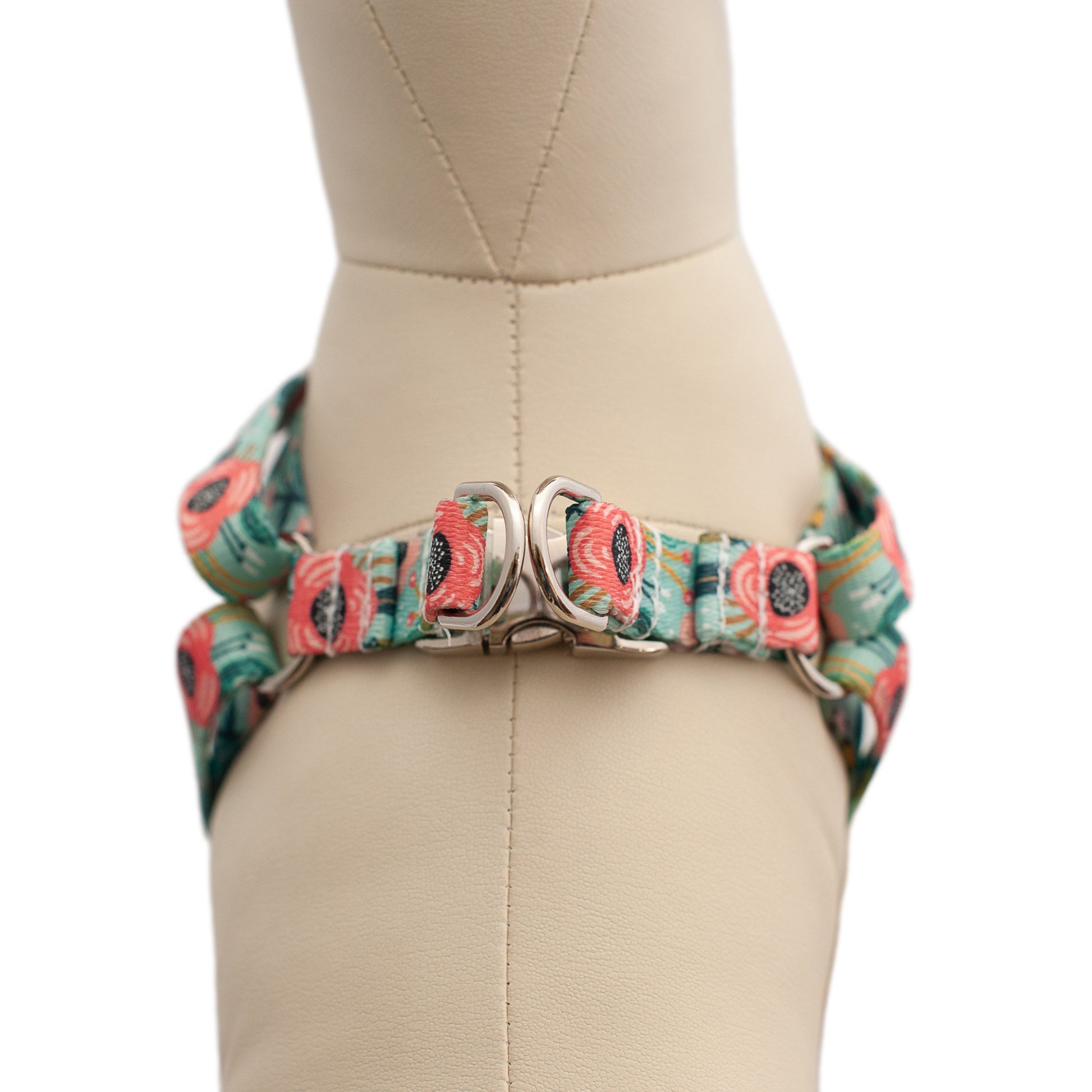 Modern Floral Print Dog Harness for Girls