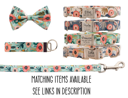 Modern Floral Print Dog Harness for Girls